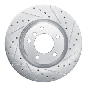 BMW Z4 Brake Rotor (1) - Front Right - R1 Concepts - Drilled & Slotted - Silver - `09-`16